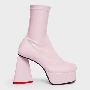 Pink Heart Ankle Boots